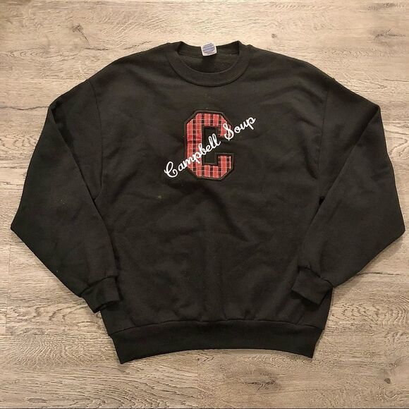 Vintage 80s JERZEES Pullover Campbell’s Soup Heavy Weight Sweater L Made in USA - Picture 1 of 5